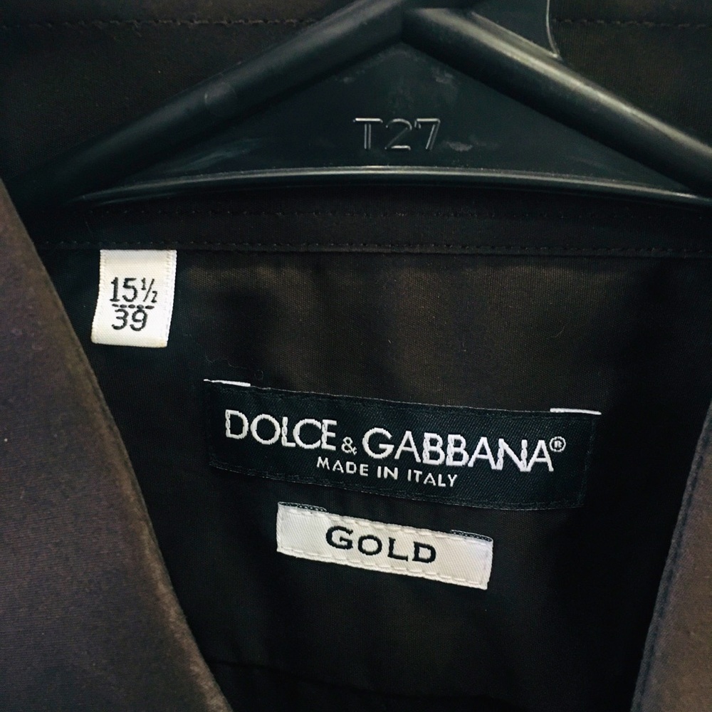 Dolce and Gabbana bronze button down shirt